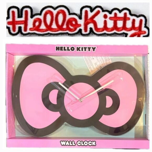 Hello Kitty Bow Analog Wall Clock- Pink - Picture 1 of 7